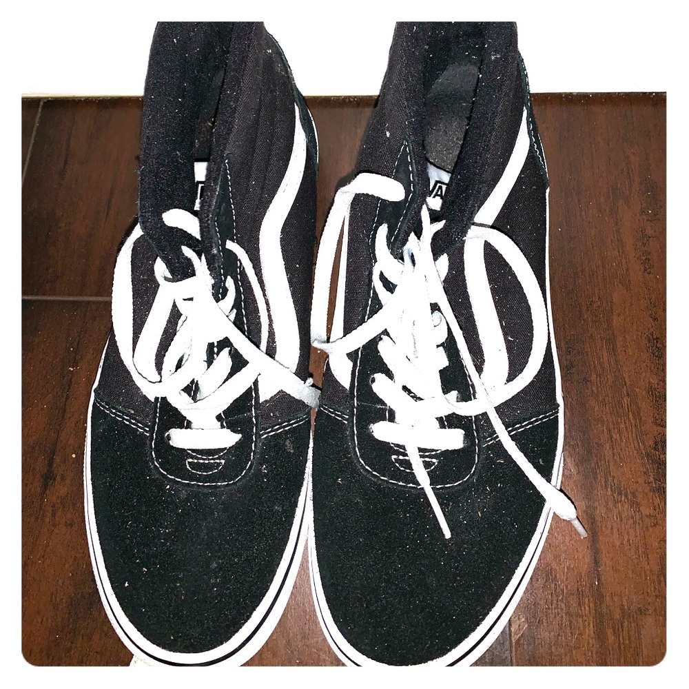 Black and white high top vans !
